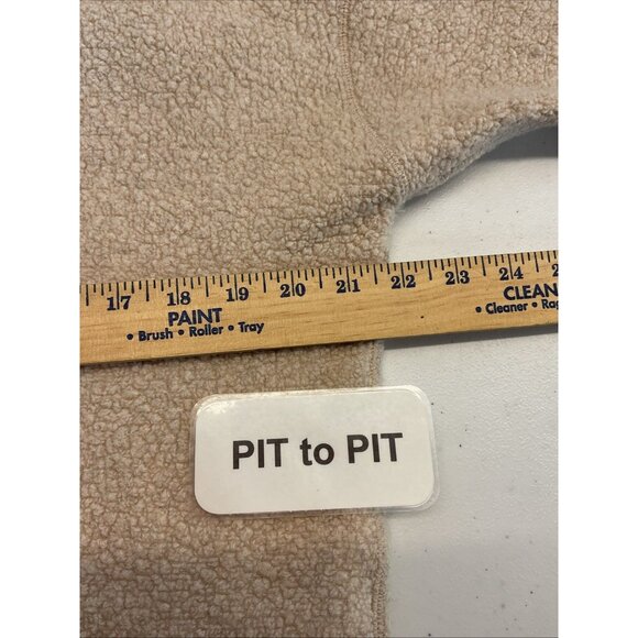 Lululemon Sincerely Sherpa Wrap Women's Med Beige Open Sweater Athleisure duster - Picture 9 of 10